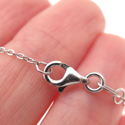 DBJ Dee Berkle 925 Sterling Silver C Z Cross Cable Chain Necklace 16-18"