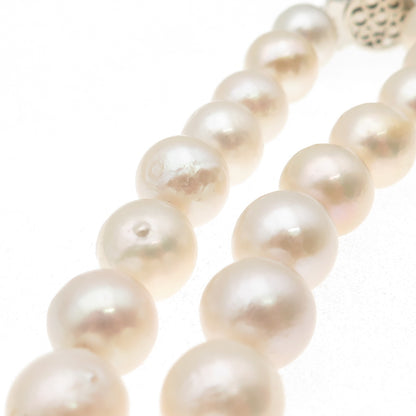 LUCAS LAMETH Sterling Silver Vintage Rhinestone Real Pearl Beaded Necklace 18"