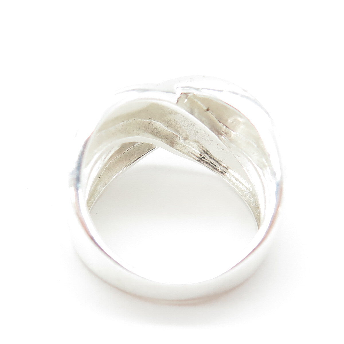 925 Sterling Silver Crossover Ring Size 7.25