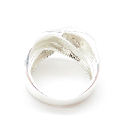 925 Sterling Silver Crossover Ring Size 7.25