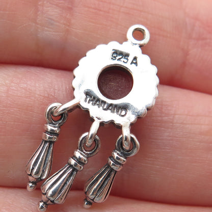 925 Sterling Silver Vintage Real Carnelian Modernist Dangle Jacket Earrings