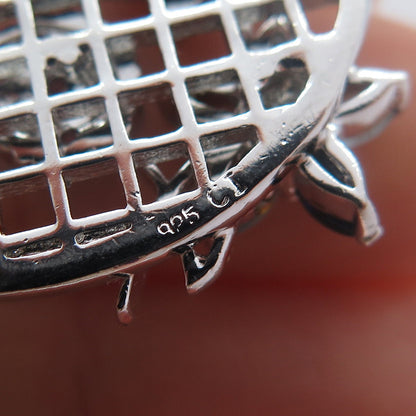 925 Sterling Real Blue Topaz Amethyst Citrine Butterfly & Flower Slide Pendant