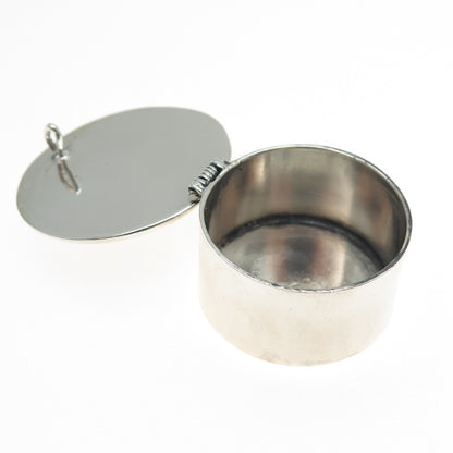 925 Sterling Silver Vintage Mexico Ornate Floral Snuff / Pill Box