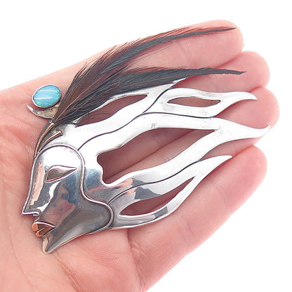 925 Sterling 14K Gold Vintage Real Opal Feather Fairy Centerpiece Slide Pendant