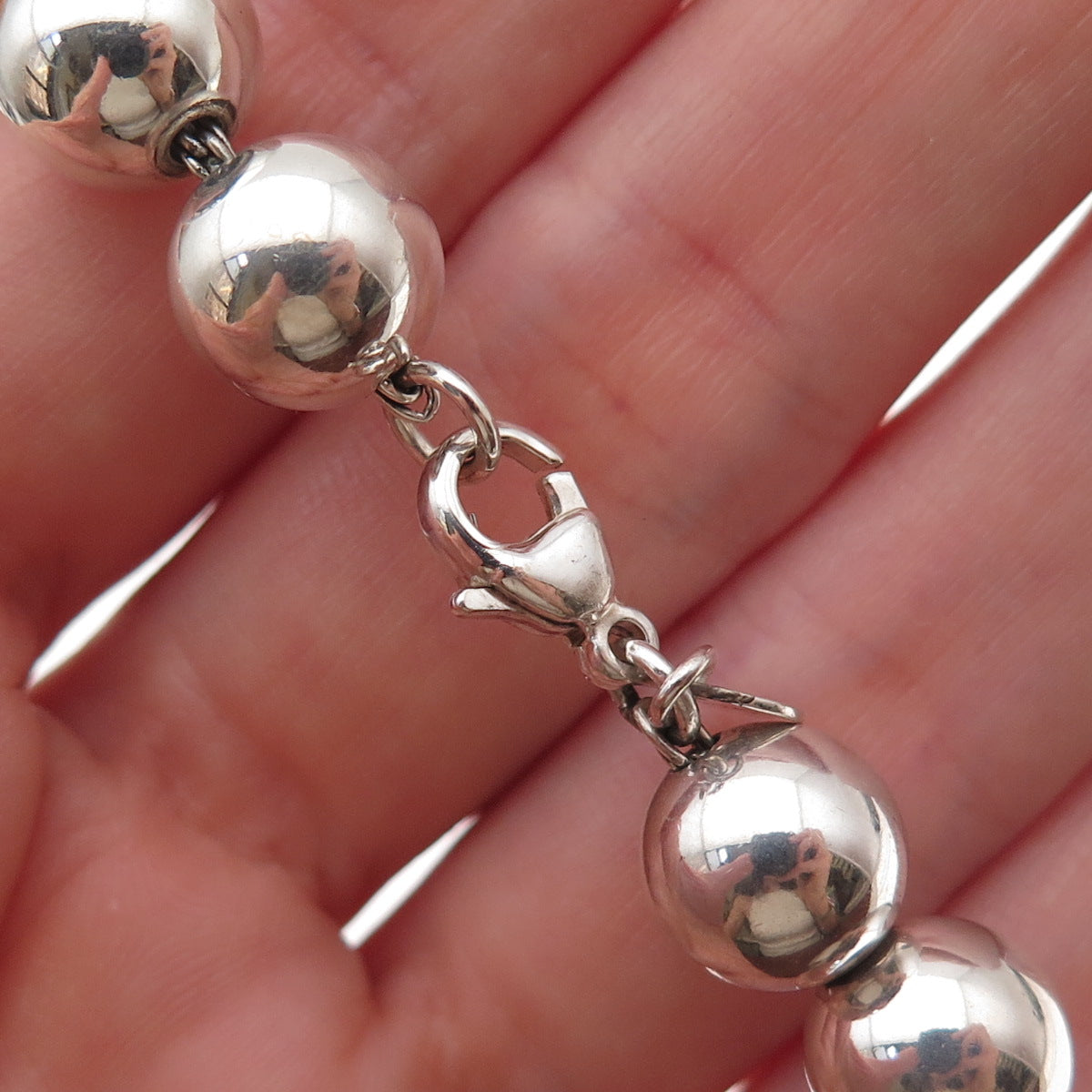 Tiffany & Co. 925 Sterling Silver Vintage HardWear Ball Beaded Link Bracelet 7"