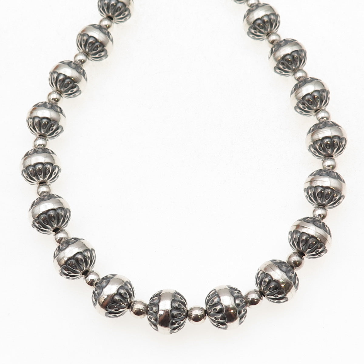 Carolyn Pollack AW Old Pawn 925 Sterling Vintage Navajo Pearls Necklace 22-24"