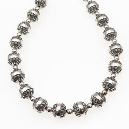 Carolyn Pollack AW Old Pawn 925 Sterling Vintage Navajo Pearls Necklace 22-24"