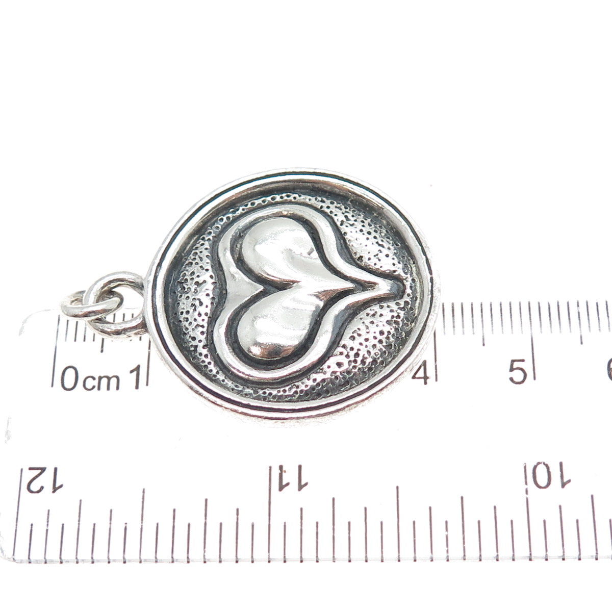 EXEX by Claudia Agudelo 925 Sterling Silver Vintage Heart Oxidized Charm Pendant