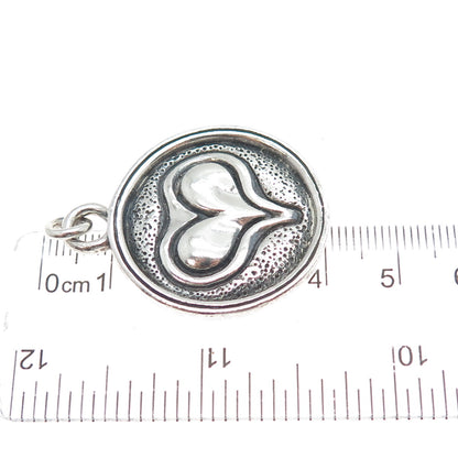 EXEX by Claudia Agudelo 925 Sterling Silver Vintage Heart Oxidized Charm Pendant