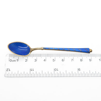 EGON LAURIDSEN 925S Sterling Gold Plated Vintage Denmark Enamel Coffee Spoon