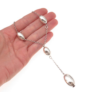 925 Sterling Silver Vintage Italy Beads Cable Chain Necklace 16"
