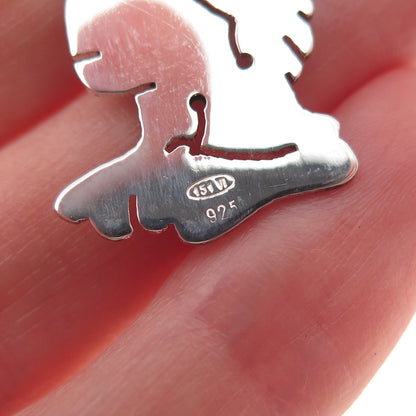 925 Sterling Silver Vintage Italy Enamel Asterix Charm Pendant