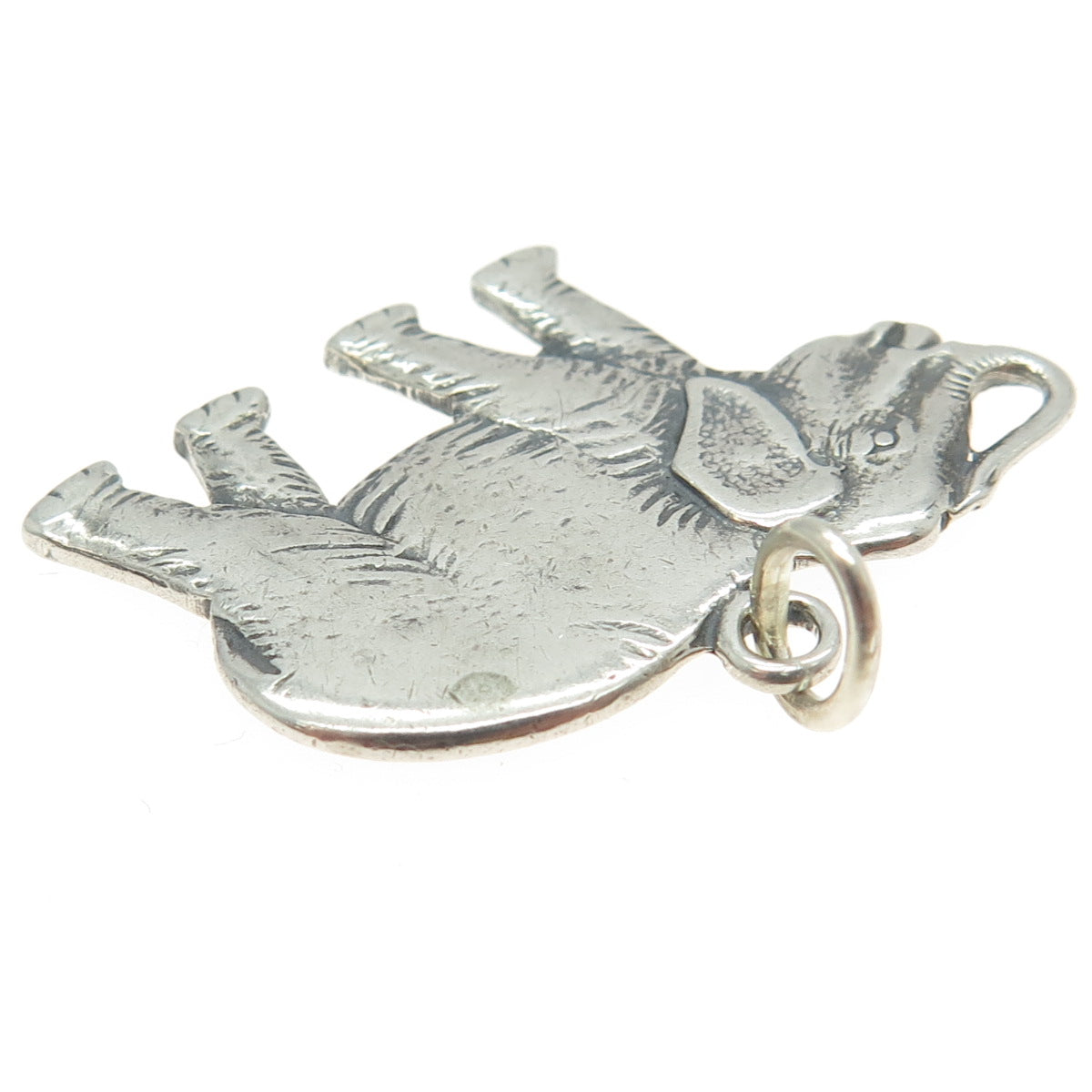 925 Sterling Silver Vintage Elephant For Good Luck 3D Pendant