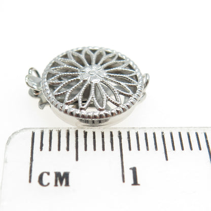 925 Sterling Silver Vintage Floral Lock Clasp For Bracelet / Necklace