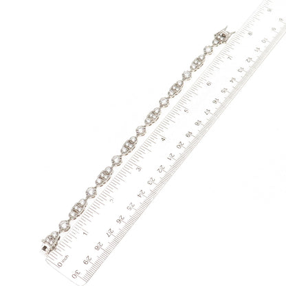 925 Sterling Silver Round-Cut C Z Bohemian Bracelet 7"