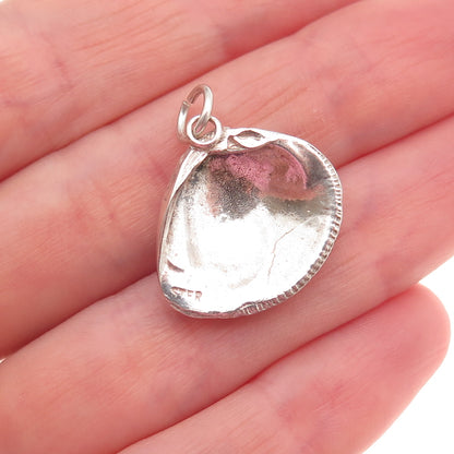 925 Sterling Silver Vintage Seashell Oxidized Charm Pendant