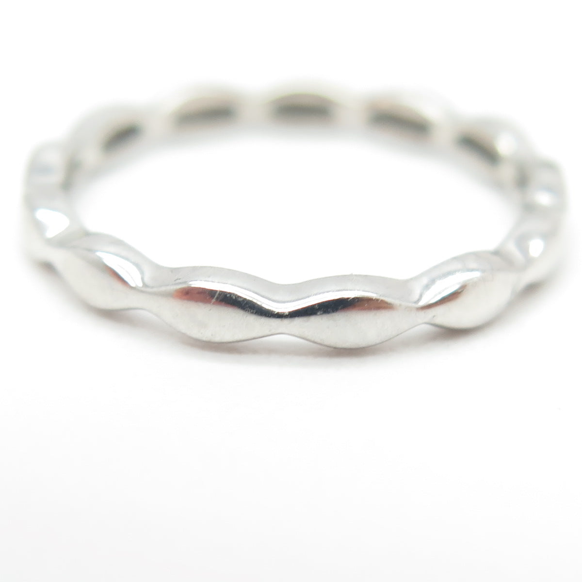 925 Sterling Silver Modernist Wavy Stackable Band Ring Size 5.75