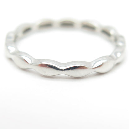 925 Sterling Silver Modernist Wavy Stackable Band Ring Size 5.75