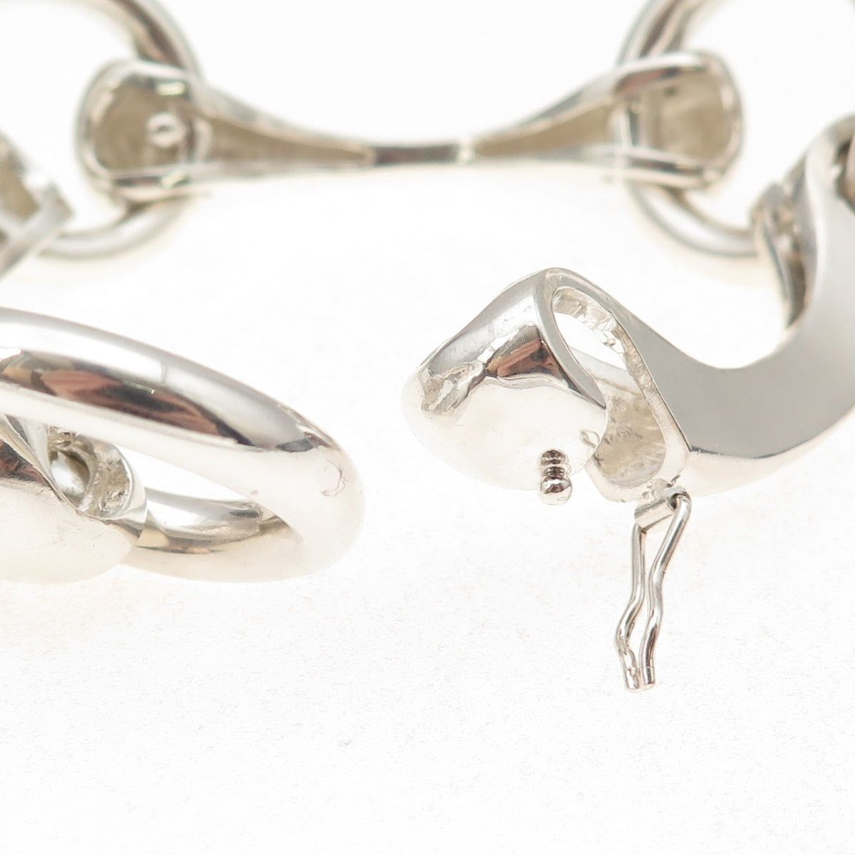 Gayer & Krauss 835 Silver Vintage Germany Horsebit Modernist Bracelet 6.75"