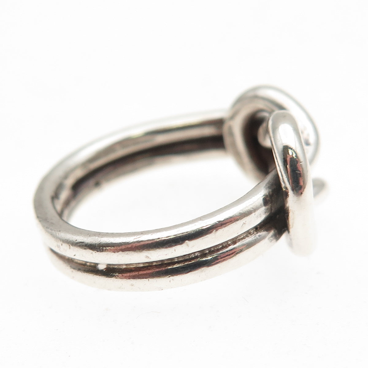 925 Sterling Silver Vintage Mexico Mariner Love Knot Oxidized Ring Size 6.5
