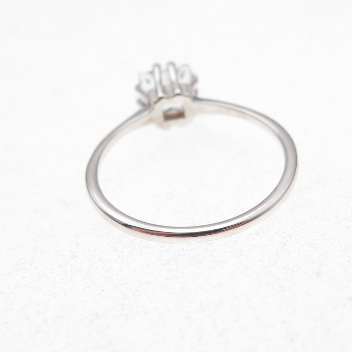 925 Sterling Silver Princess-Cut C Z Engagement Ring Size 8.25