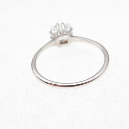 925 Sterling Silver Princess-Cut C Z Engagement Ring Size 8.25