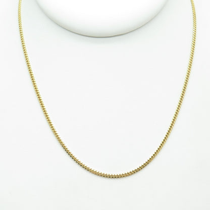 P. LUX 925 Sterling Silver Gold Plated Italy Miami Cuban Chain Necklace 18"