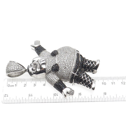 925 Sterling Black & White C Z Peter Griffin Family Guy Heavy 83.8g Pendant