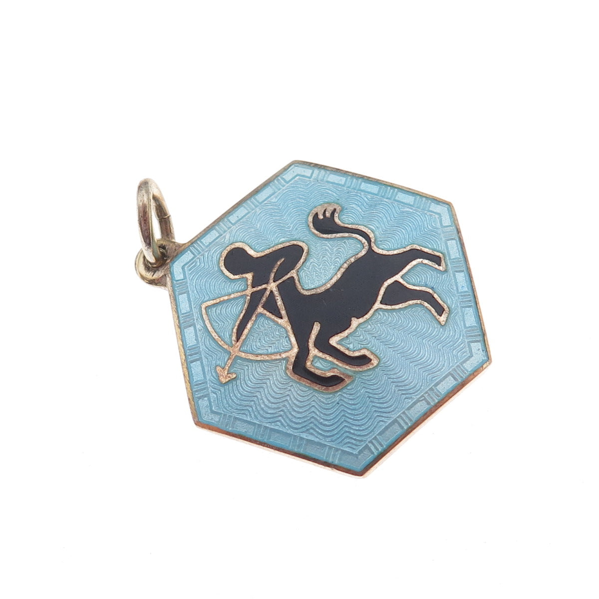 David Andersen Sterling Gold Plated Vintage Norway Enamel Sagittarius Pendant