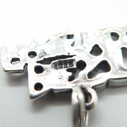 925 Sterling Silver Vintage "BEST FRIENDS" Charm Pendant