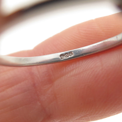 Chuck Clemency 925 Sterling Silver Vintage Real Diamond & Sapphire Ring Size 9