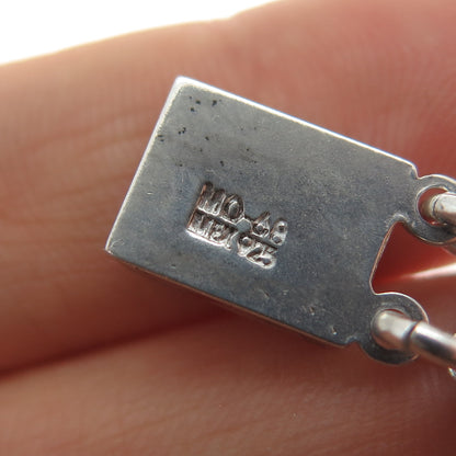 925 Sterling Silver Vintage Mexico Aztec God Oxidized Coin Link Bracelet 7"