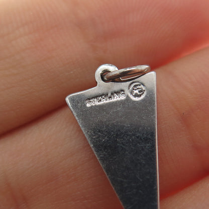 ART'S ELEGANCE Sterling Vintage Enamel Churchville Chili School Charm Pendant