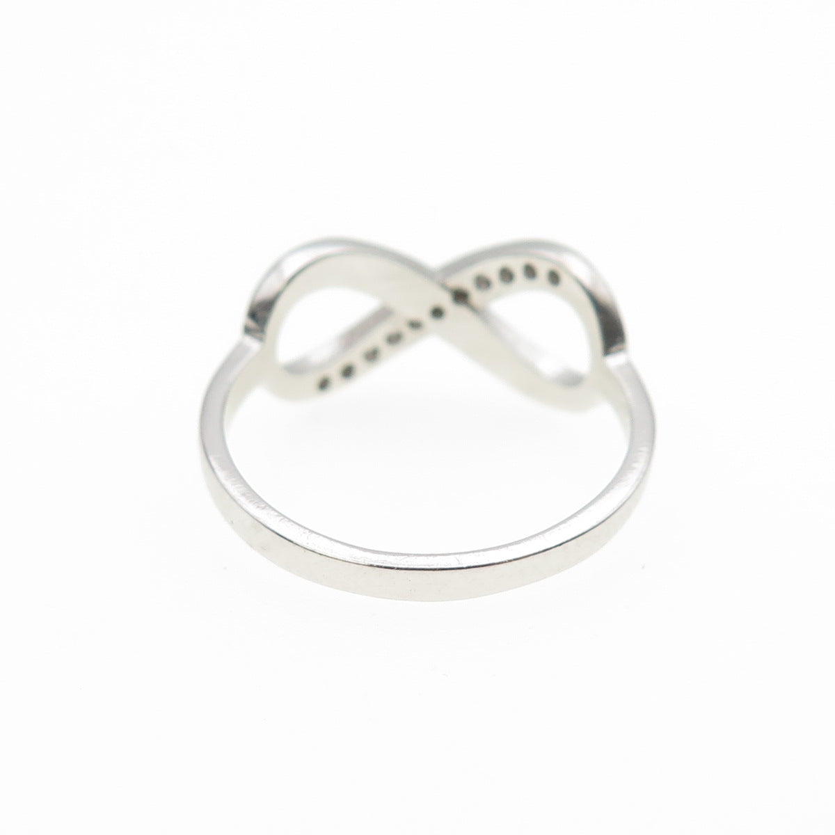 925 Sterling Silver Round-Cut C Z Infinity Ring Size 6.25