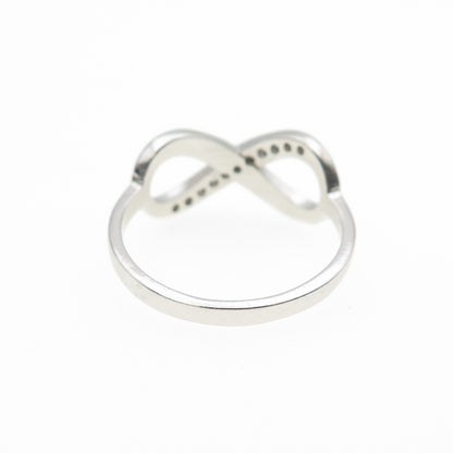 925 Sterling Silver Round-Cut C Z Infinity Ring Size 6.25