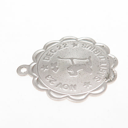 CREA 925 Sterling Silver Vintage Sagittarius Zodiac Sign Charm Pendant