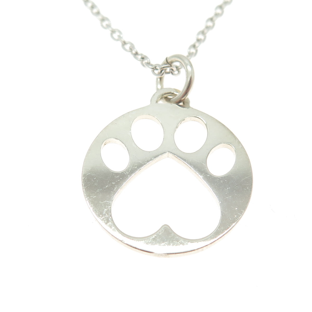 925 Sterling Silver London Paw Pendant Cable Chain Necklace 18"