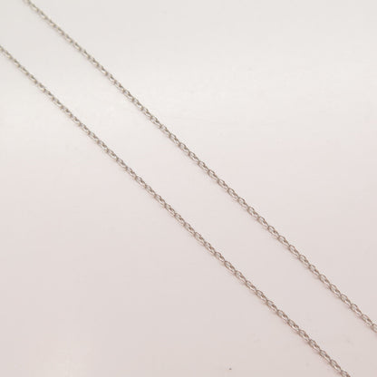 925 Sterling Silver Real White & Black Diamond Pendant Rolo Chain Necklace 16"