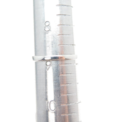 925 Sterling Silver Vintage Real Royston Turquoise Inlay V Shape Ring Size 9