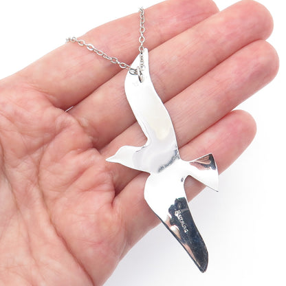 D. NAGIN MFG. 925 Sterling Silver Vintage Seagull Bird Cable Chain Necklace 18"