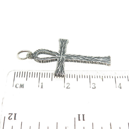 925 Sterling Silver Vintage Egyptian Ankh Oxidized Pendant