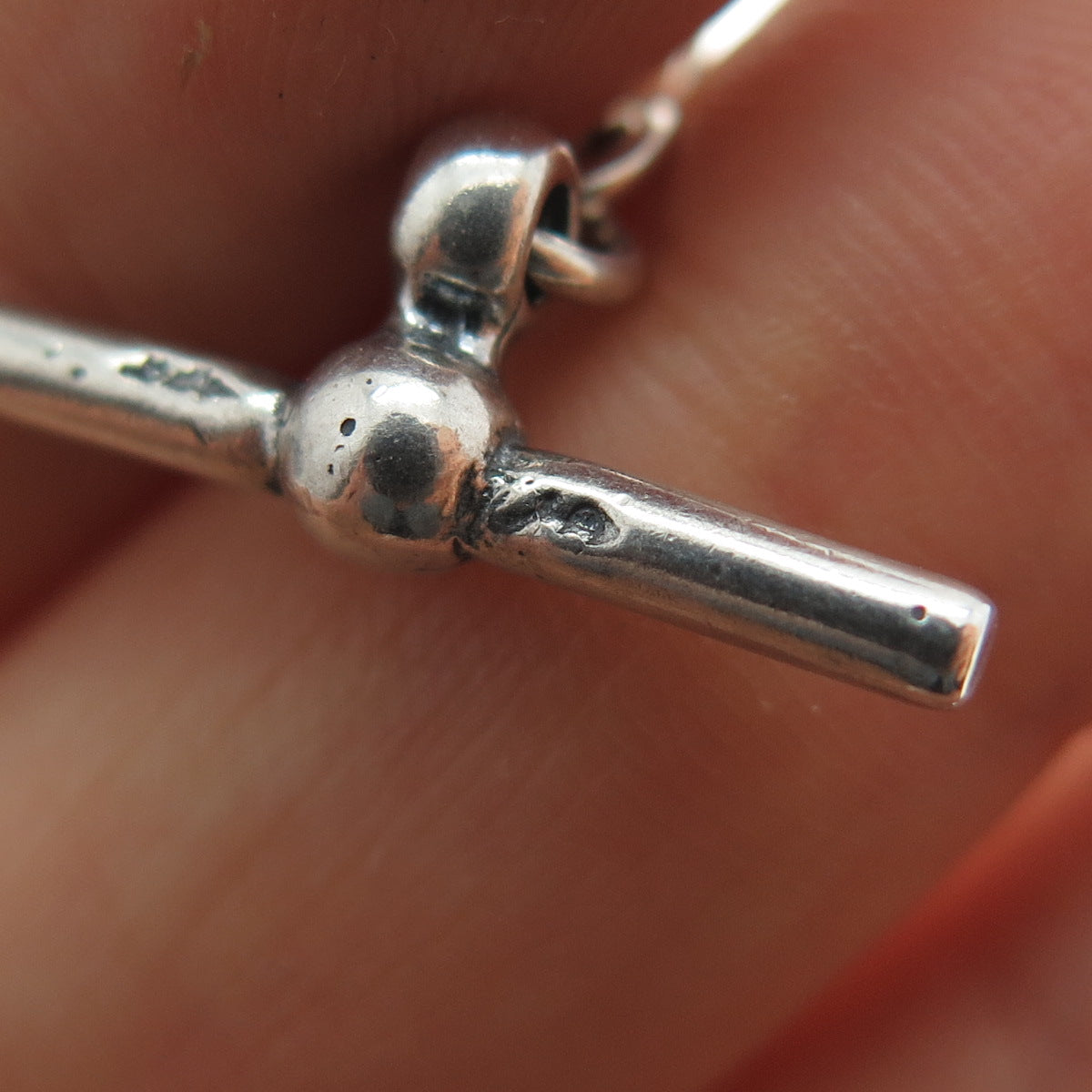 SHUBE 925 Sterling Silver Vintage Heart Multi-Strand Liquid Chain Bracelet 6.75"