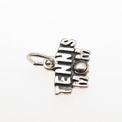 SJC Sundancer 925 Sterling Silver Vintage Tennis Mom Oxidized Mini Charm Pendant