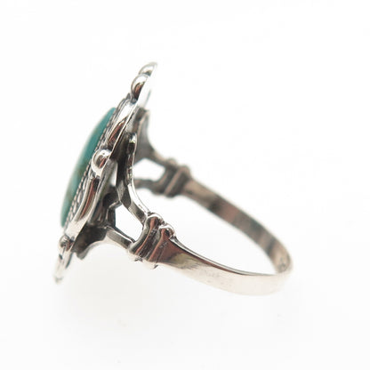 ESPO Joseph Esposito 925 Sterling Silver Vintage Real Turquoise Ring Size 6.25