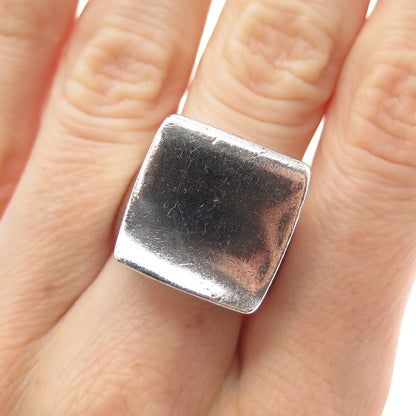 CHAPAL ZENRAY 925 Sterling Silver Vintage Modernist Wavy Ring Size 8.25