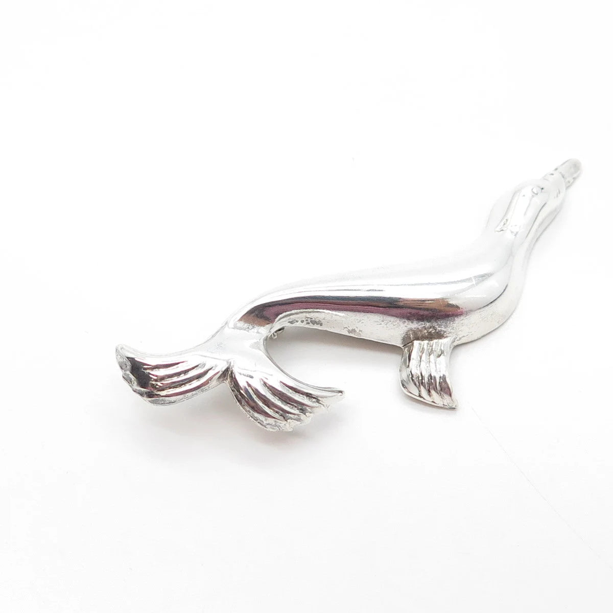 925 Sterling Silver Vintage Fur Seal Pin Brooch