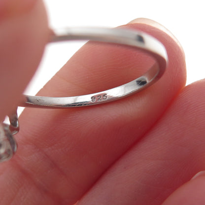 925 Sterling Silver Real Oval-Cut Tanzanite Bypass Ring Size 7.5
