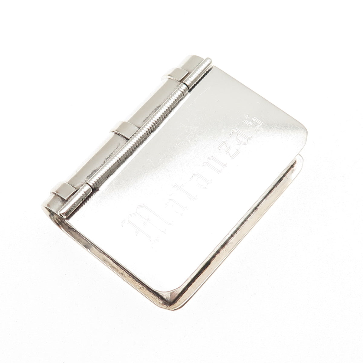 925 Sterling Silver Vintage Mexico Engraved Matanzas Book Pill / Snuff Box