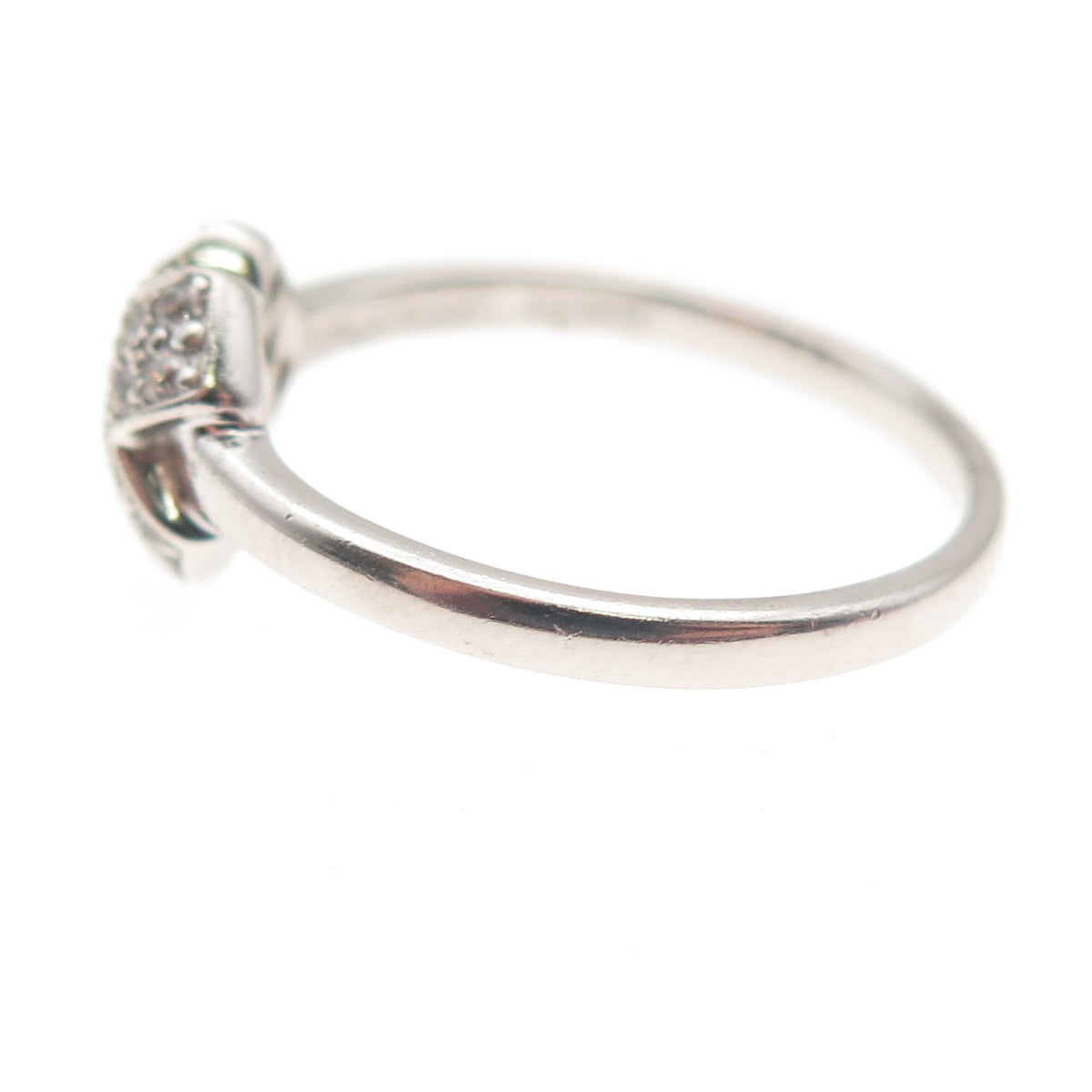 925 Sterling Silver Round-Cut C Z X-Shape Ring Size 6.75