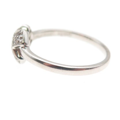 925 Sterling Silver Round-Cut C Z X-Shape Ring Size 6.75